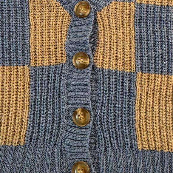 RSQ Knit Blue & Tan Cardigan XL - Picture 5 of 6
